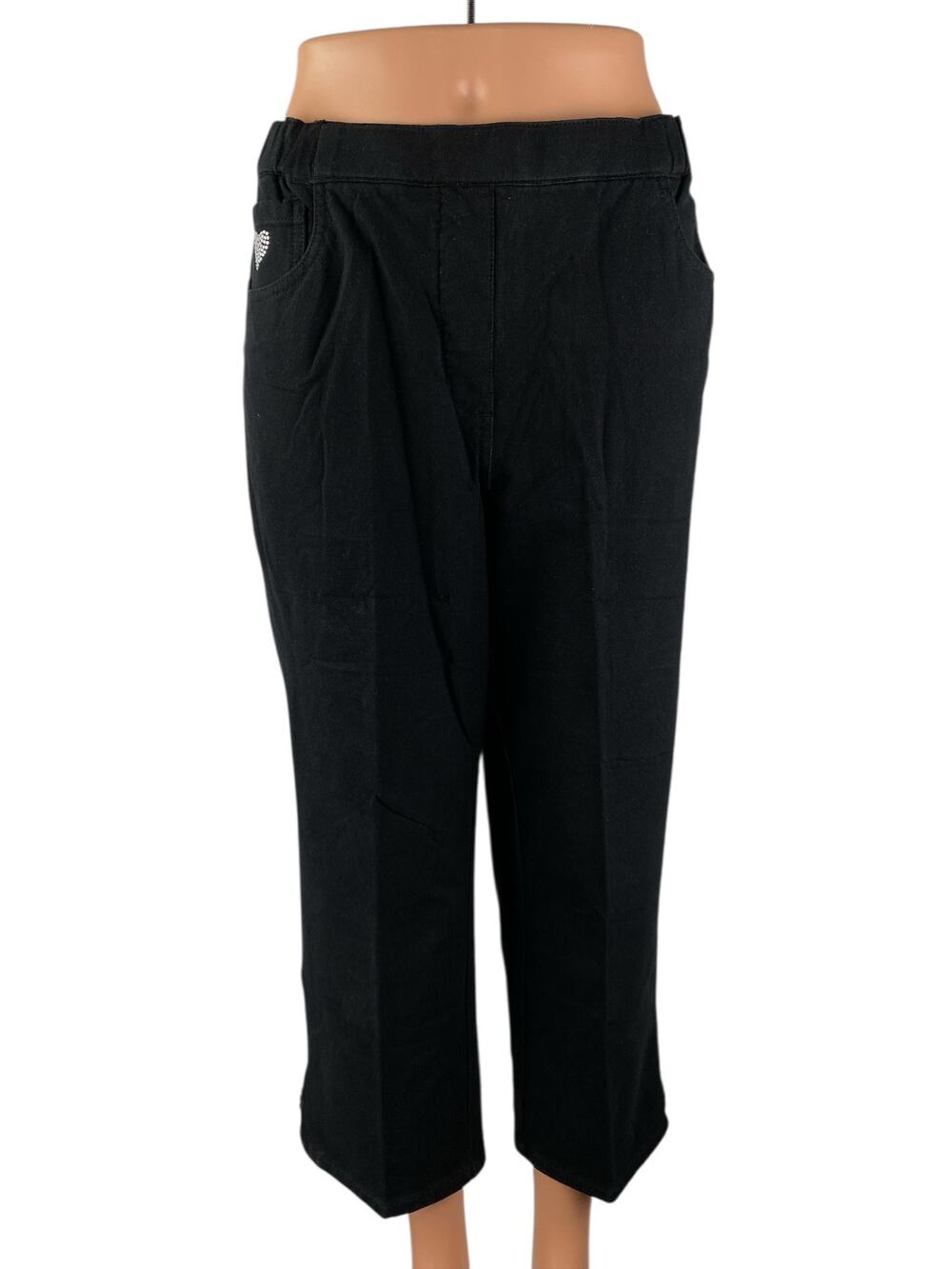 NEW Dream Jeannes Black High Rise Elastic Waist Wide Leg Trouser Dress Pants L